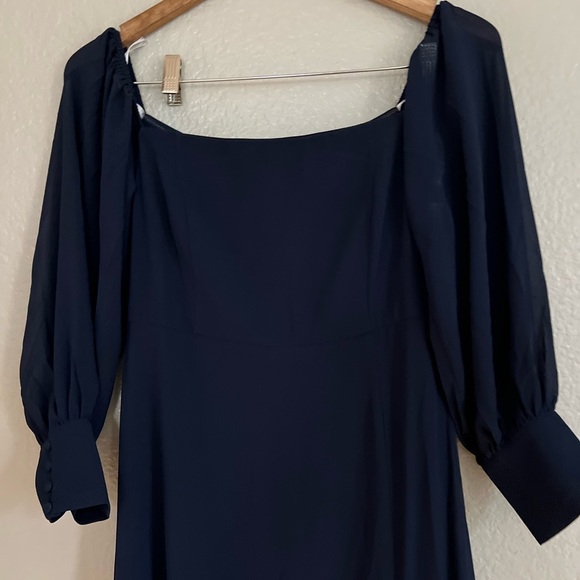 NWT Feel the Romance Navy Blue Off-the-Shoulder Maxi Dress - Picture 4 of 9